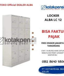 Locker Besi 12 Pintu ALBA LC-12 Latch Lock System Lemari Loker