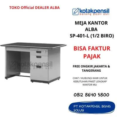 Meja Kantor ALBA SP - 401-L (1/2 Biro) Meja Besi